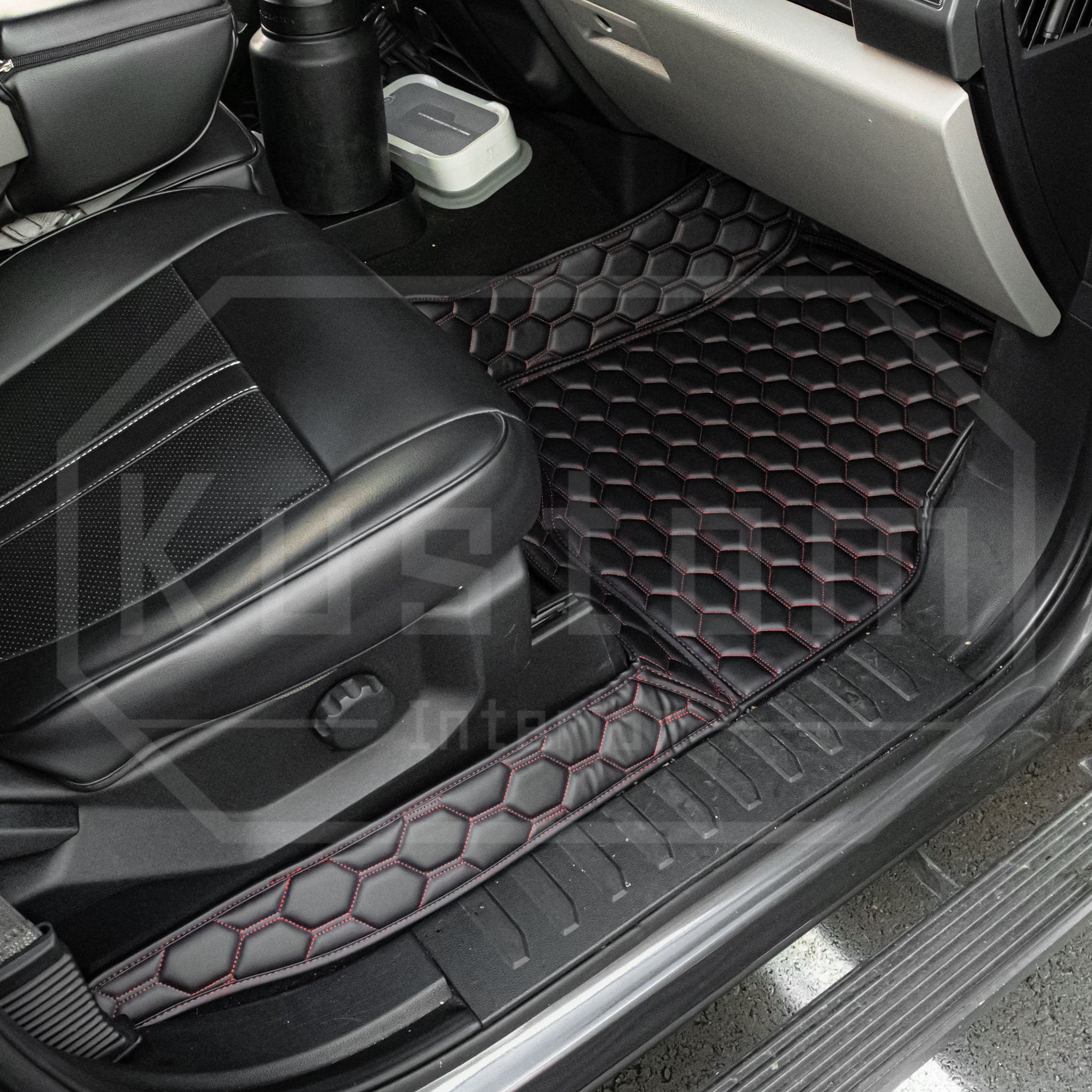 2015 - 2025 Ford F-150 Premium Honeycomb Leather Floor Mat Liners