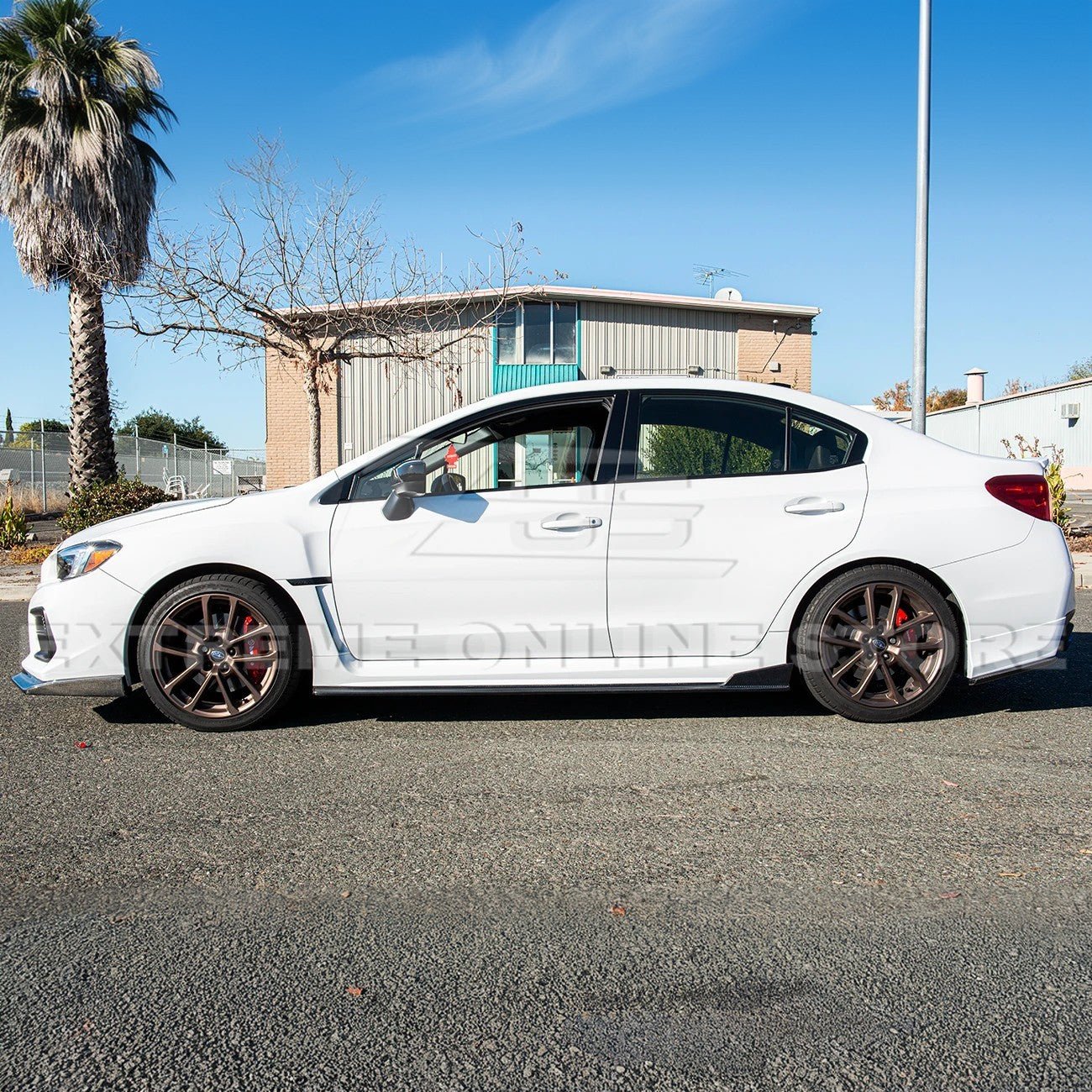 Subaru WRX STI VA CS Version 2 Carbon Fiber Primer Black Side Skirts Rocker Panels 2015-2021