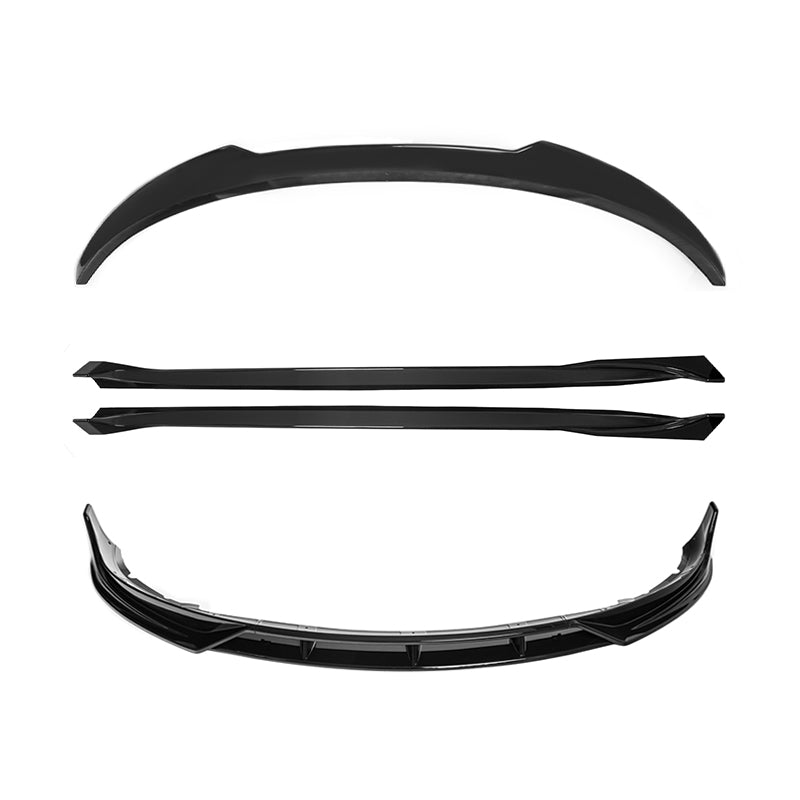Tesla Model 3 Performance Style Gloss Black Full Aero Kit Splitter Side Skirts Spoiler 2017-2023