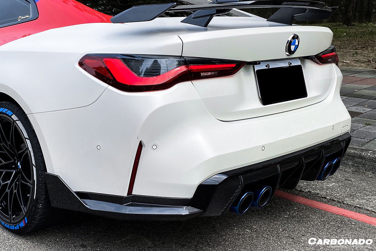 2021-2025 BMW M3 G80 MP Style Carbon Fiber Quad Rear Lip with Winglets