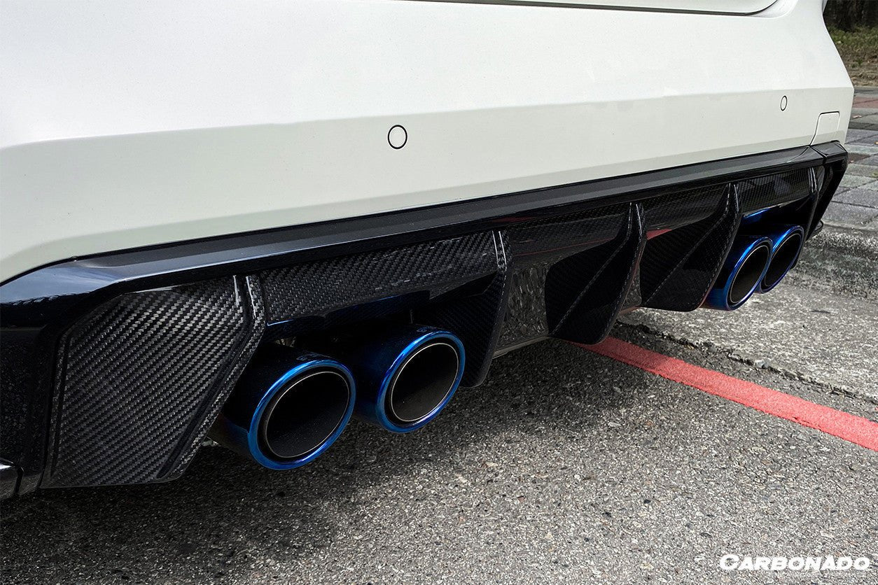 2021-2025 BMW M3 G80 MP Style Carbon Fiber Quad Rear Lip with Winglets