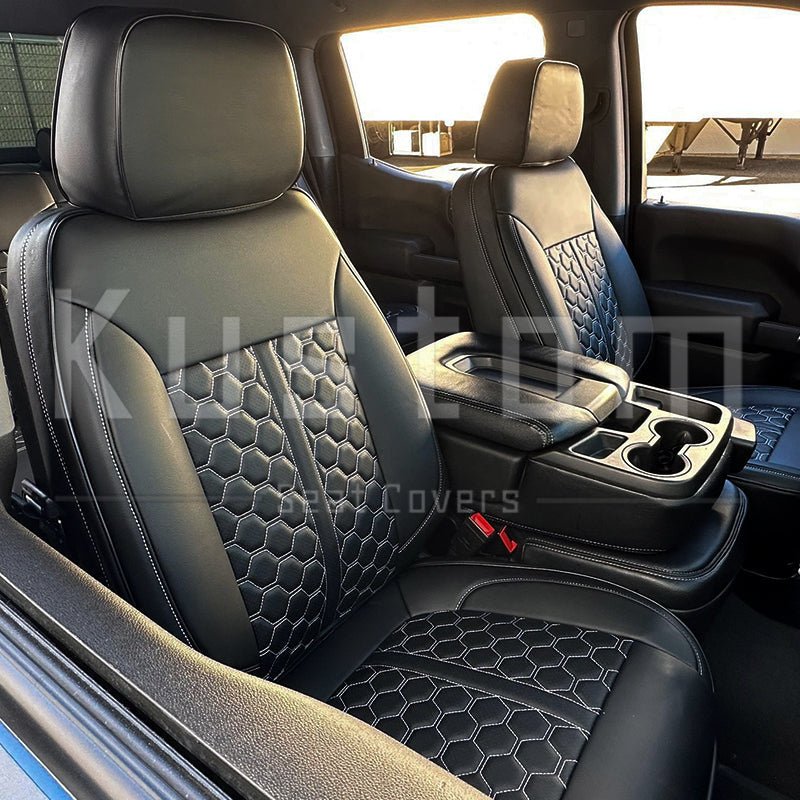 2019-up-gmc-sierra-premium-custom-leather-seat-coversCrew Cab | Double Cab W/ Standard Center Console