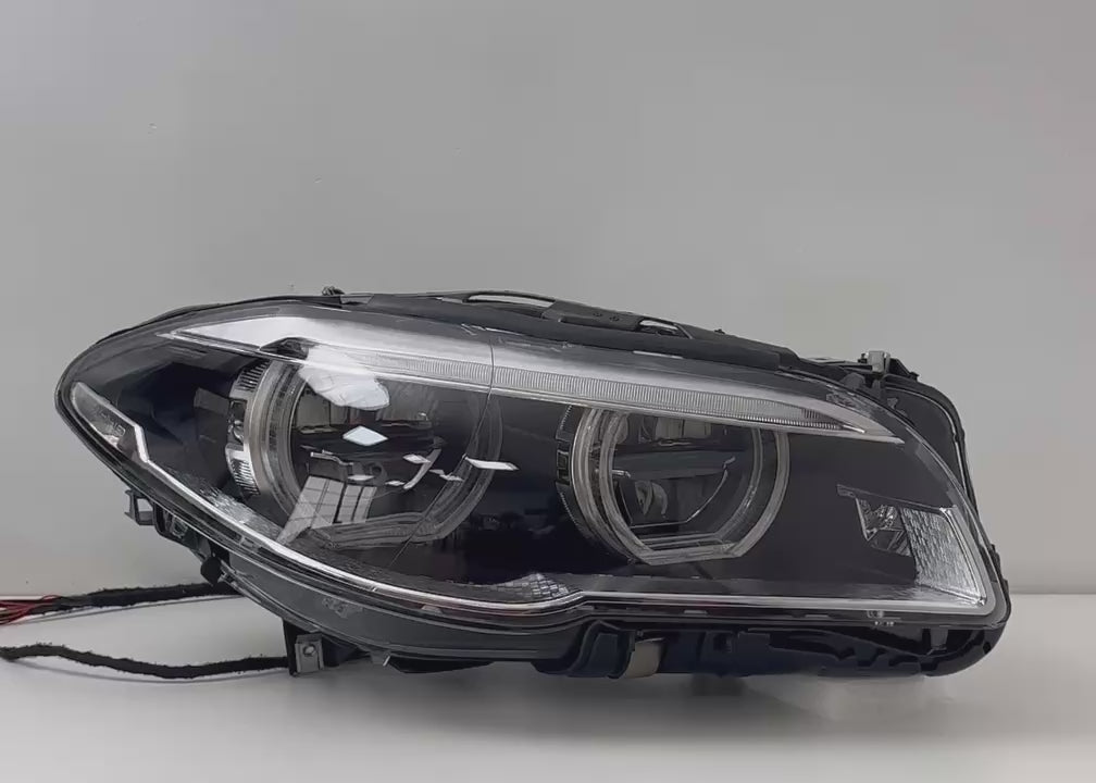 Ultimate Styling Front Left Headlight Assembly For BMW 5 Series F10 2010-2013 - Halogen, Black Inner, Passenger Side (RHD)