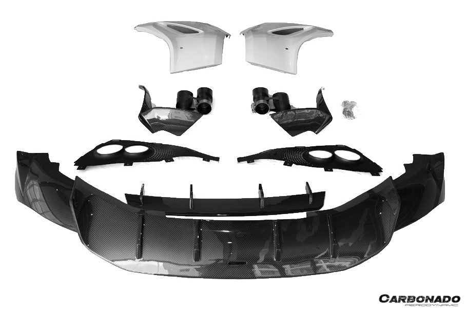 Aston Martin DBX 707 Style Dry Carbon Fiber Rear Bumper with Exhaust Tips 2021-2024