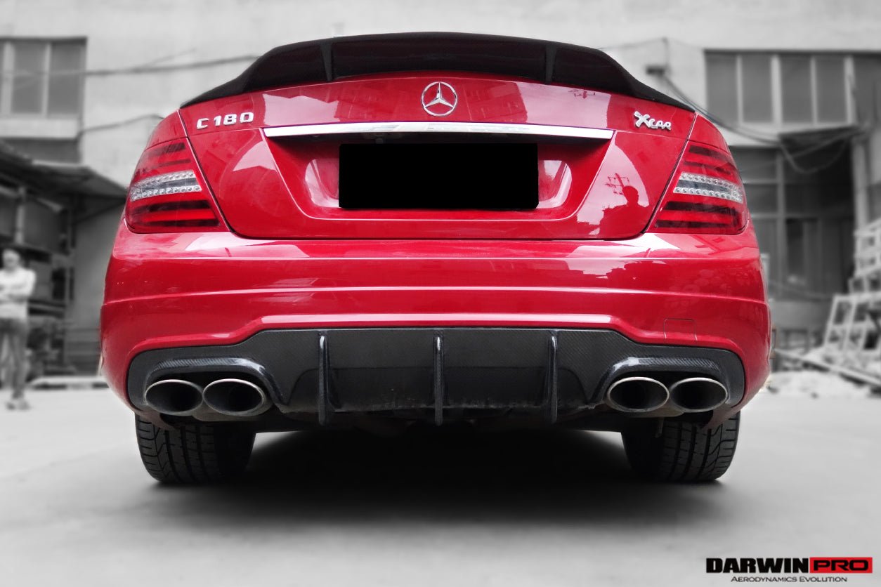 2012-2014 Mercedes Benz W204 C Class & C63 AMG Carbon Fiber Rear Lip Diffuser - DarwinPRO Aerodynamics