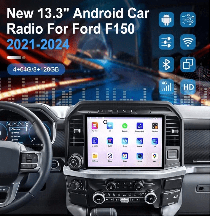 Ford F-150 13.3 Inch Vertical Touchscreen CarPlay Infotainment System 2021-Up