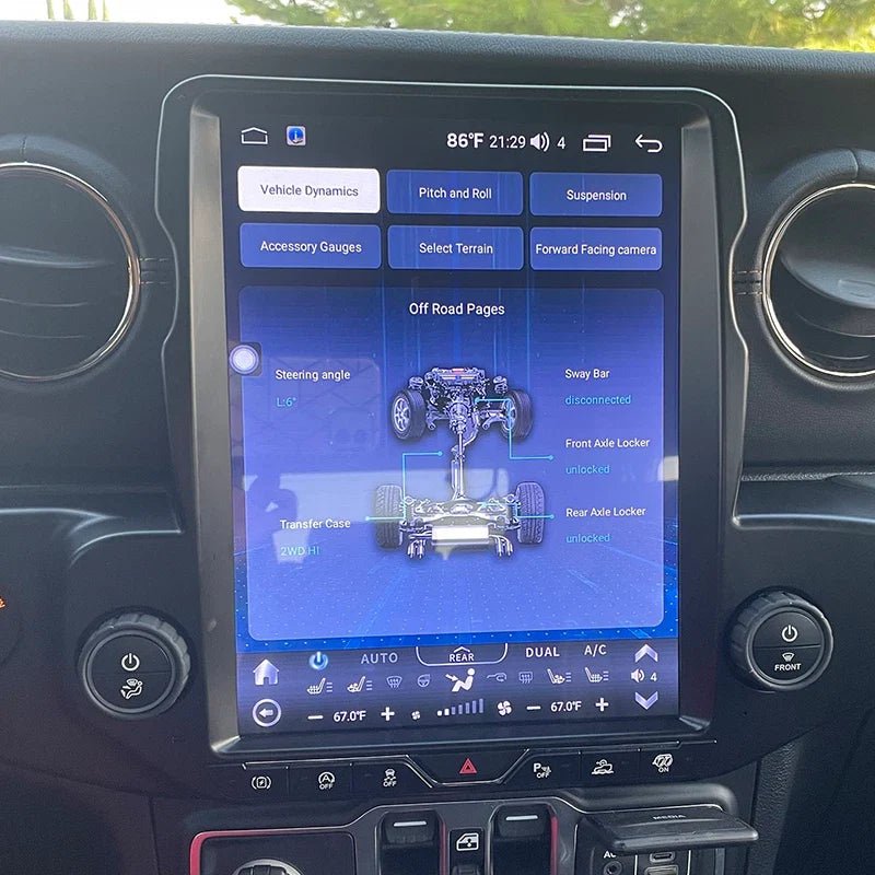 Jeep Wrangler JL 12.1 Inch Vertical Touchscreen CarPlay Infotainment System 2018-Up