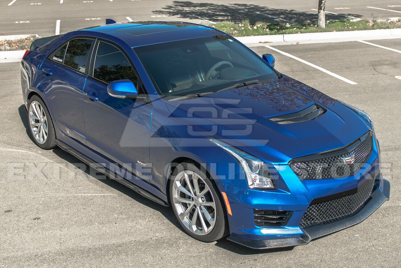 Cadillac ATS-V Carbon Fiber Front Splitter Side Skirts Kit 2016-2019