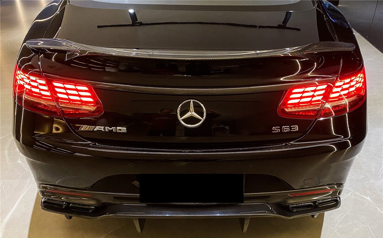 2014 - 2021 Mercedes Benz C217 S63 & S65 AMG Coupe BKSS Style Carbon Fiber Rear Diffuser