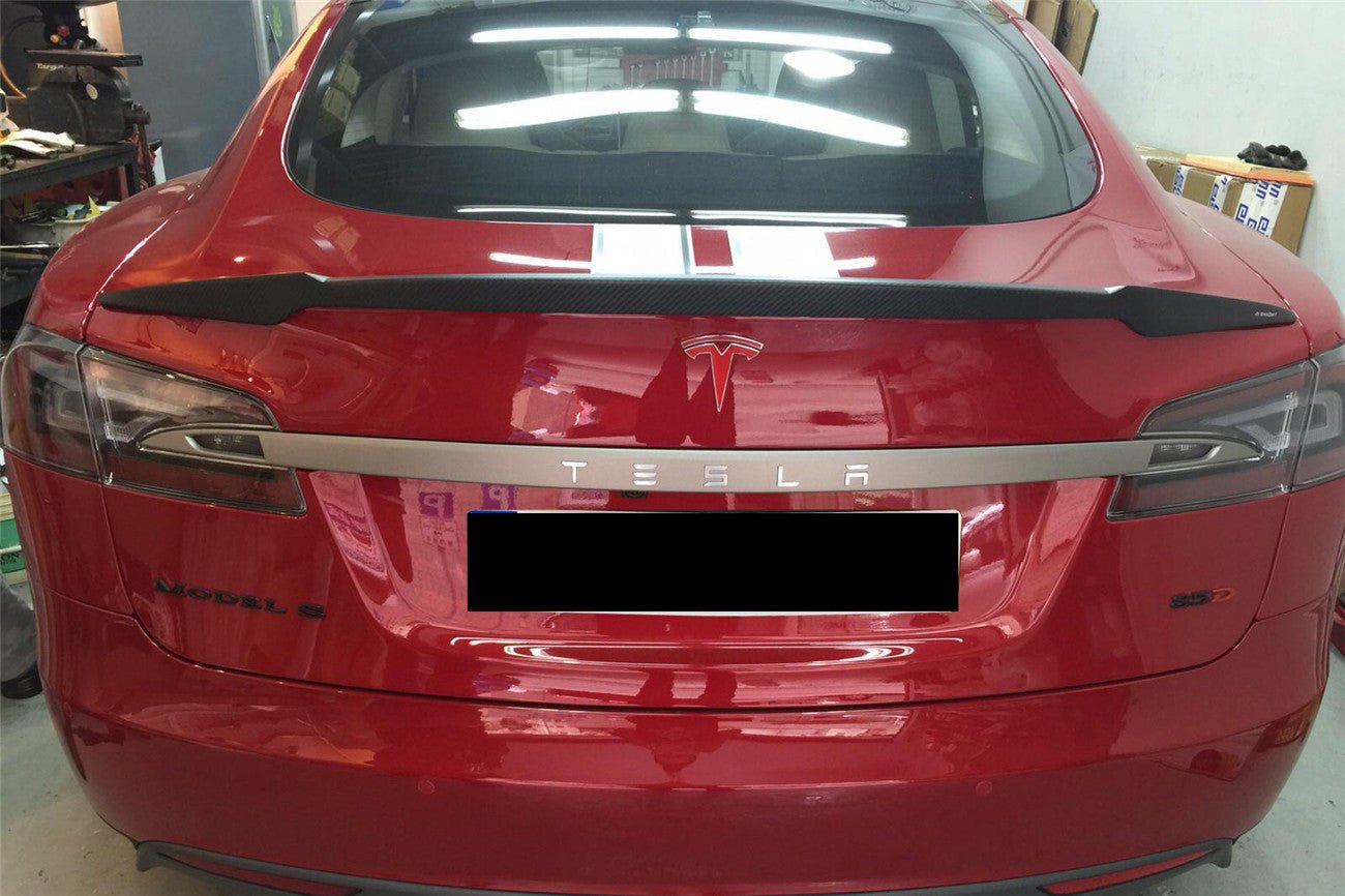 2012 - 2015 Tesla S Pre-facelift RS Style Carbon Fiber Trunk Spoiler