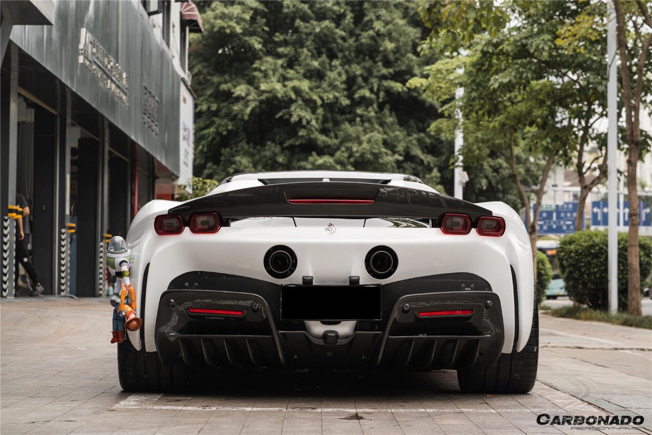 2020 - 2025 Ferrari SSF90 Stradale OE Style Autoclave Carbon Fiber Rear Diffuser