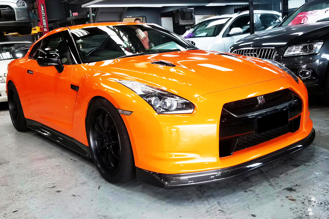 2008 - 2011 Nissan GTR R35 CBA ZEL Style Carbon Fiber Front Lip