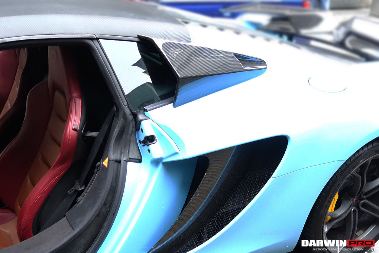 2011 - 2017 McLaren 650s & 12C BKSS Style Carbon Fiber Quarter Window Scoops