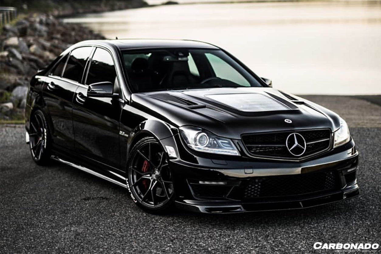 2008 - 2014 Mercedes Benz W204 C63 AMG RZ Style Carbon Fiber Side Skirts