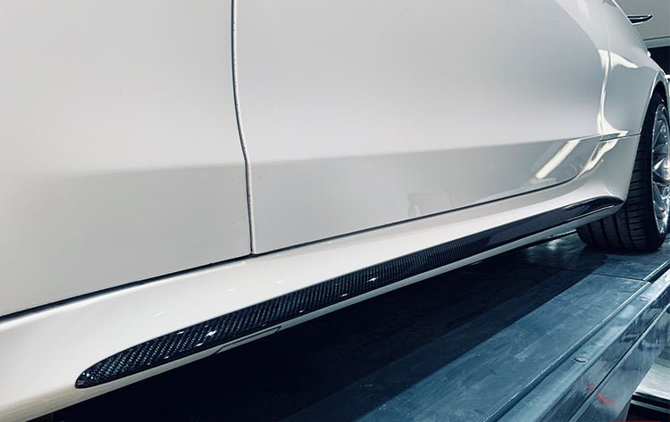 2015 - 2021 Mercedes Benz W205 C63 & S AMG Coupe Carbon Fiber Side Skirts Extension