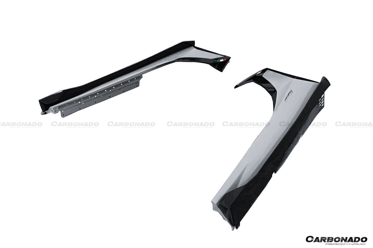 2011 - 2021 Lamborghini Aventador LP700 LP740 LP750 SVJ Coupe & Roadster SVJ Style Part Dry Carbon Fiber Side Skirts