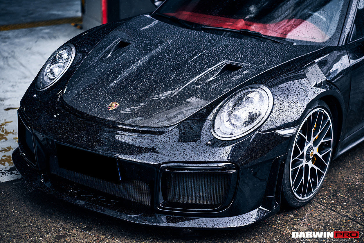2013 - 2019 Porsche 911 991 Turbo S GT2RS Style Partial Carbon Fiber Front Bumper and Fender