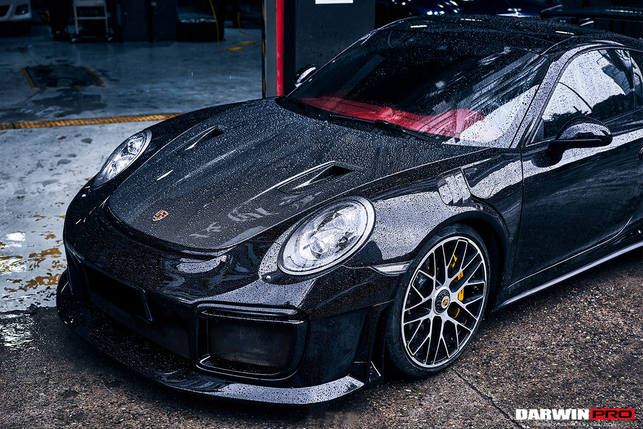 2013 - 2019 Porsche 911 991 Turbo S GT2RS Style Partial Carbon Fiber Front Bumper and Fender