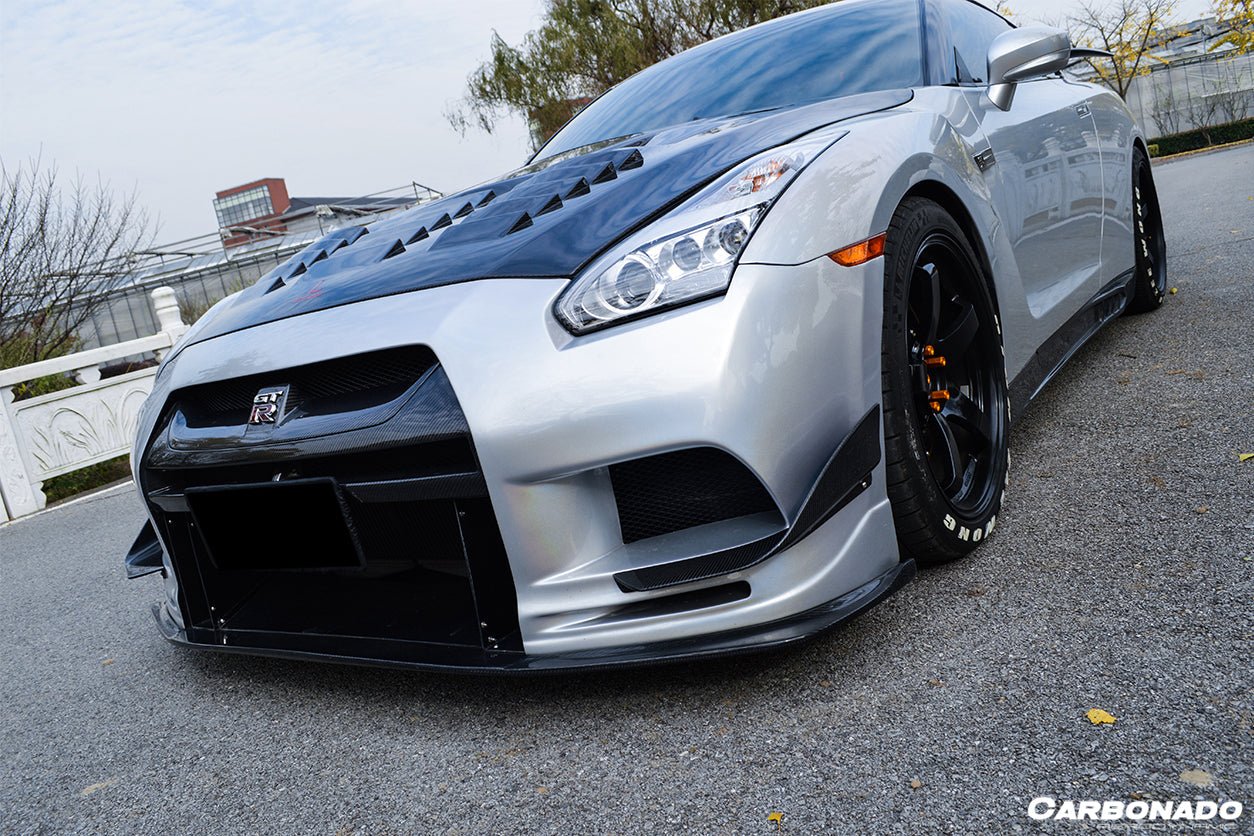 2008 - 2022 Nissan GTR R35 CBA/DBA TPR Style Partial Carbon Fiber Front Bumper