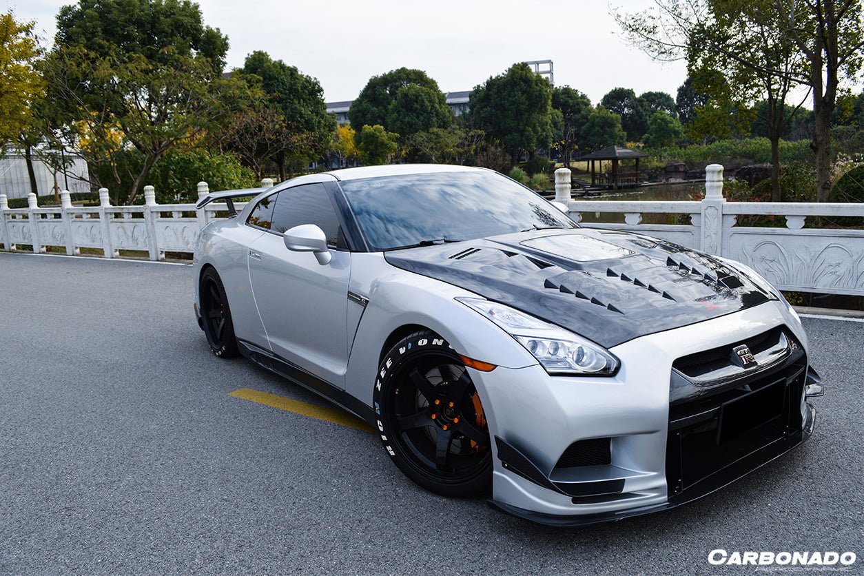2008 - 2022 Nissan GTR R35 CBA/DBA TPR Style Partial Carbon Fiber Front Bumper