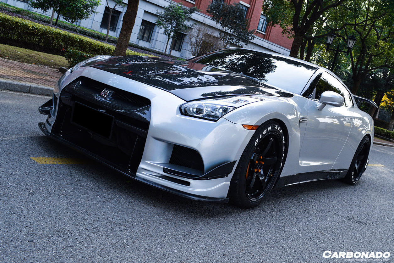 2008 - 2022 Nissan GTR R35 CBA/DBA TPR Style Partial Carbon Fiber Front Bumper