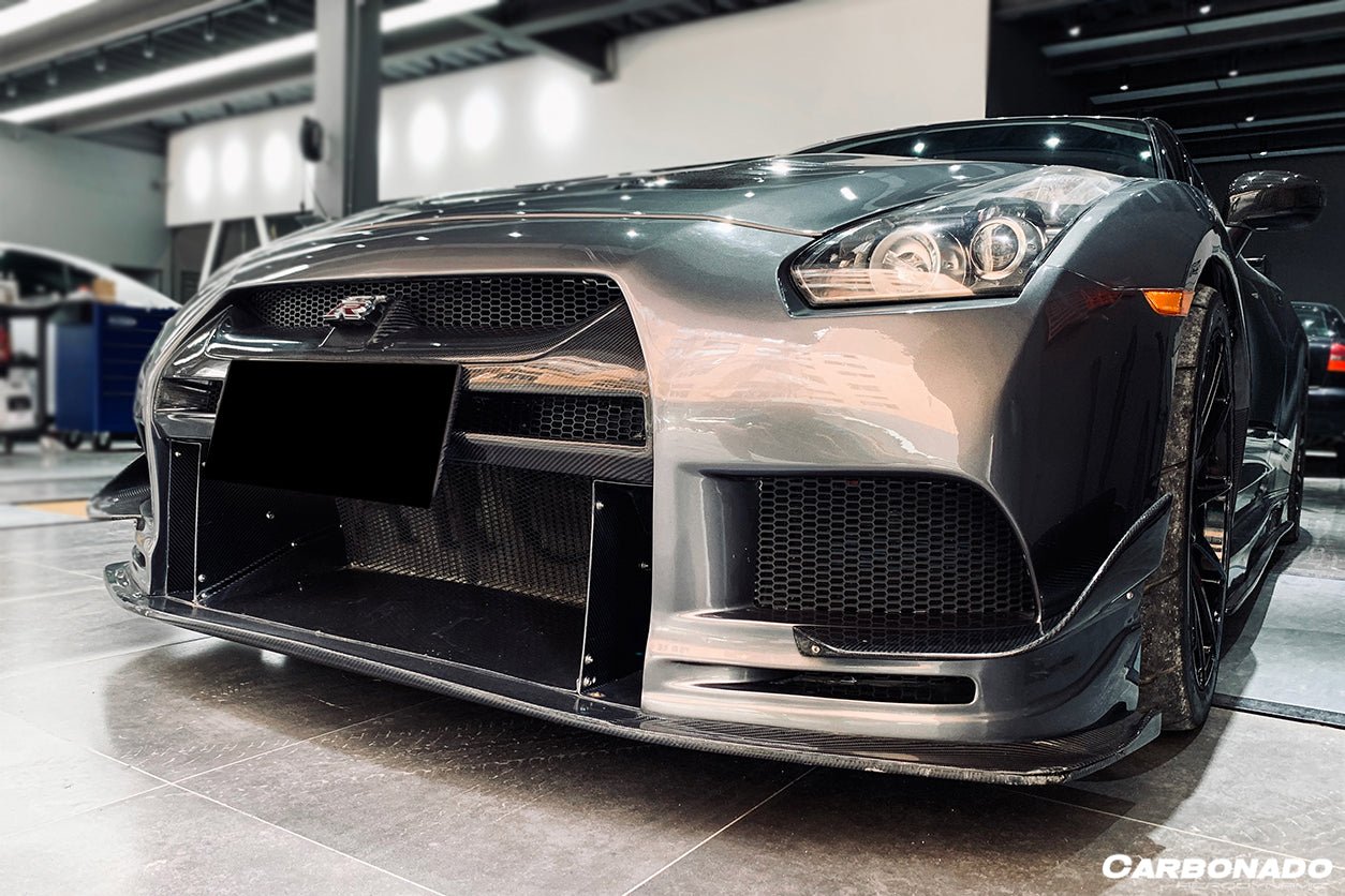 2008 - 2022 Nissan GTR R35 CBA/DBA TPR Style Partial Carbon Fiber Front Bumper