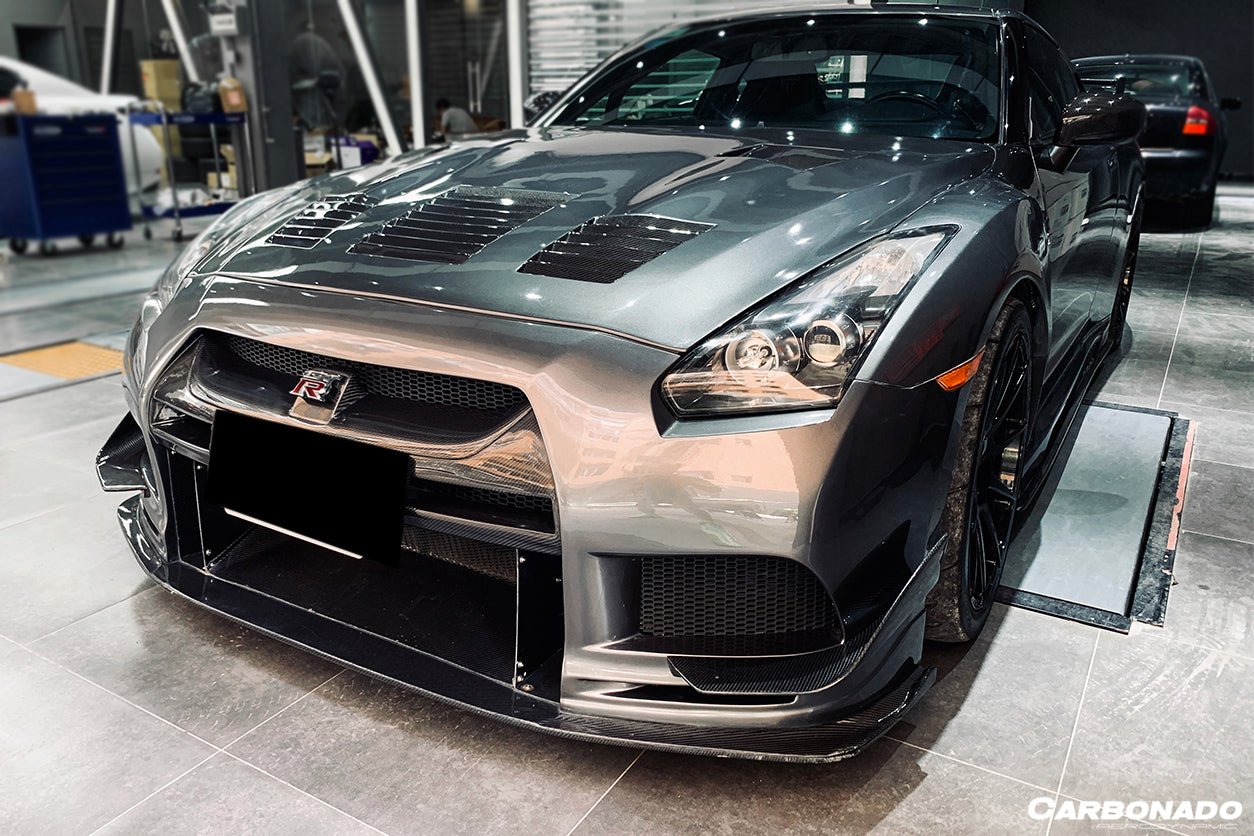 2008 - 2022 Nissan GTR R35 CBA/DBA TPR Style Partial Carbon Fiber Front Bumper