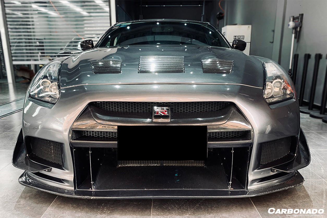 2008 - 2022 Nissan GTR R35 CBA/DBA TPR Style Partial Carbon Fiber Front Bumper