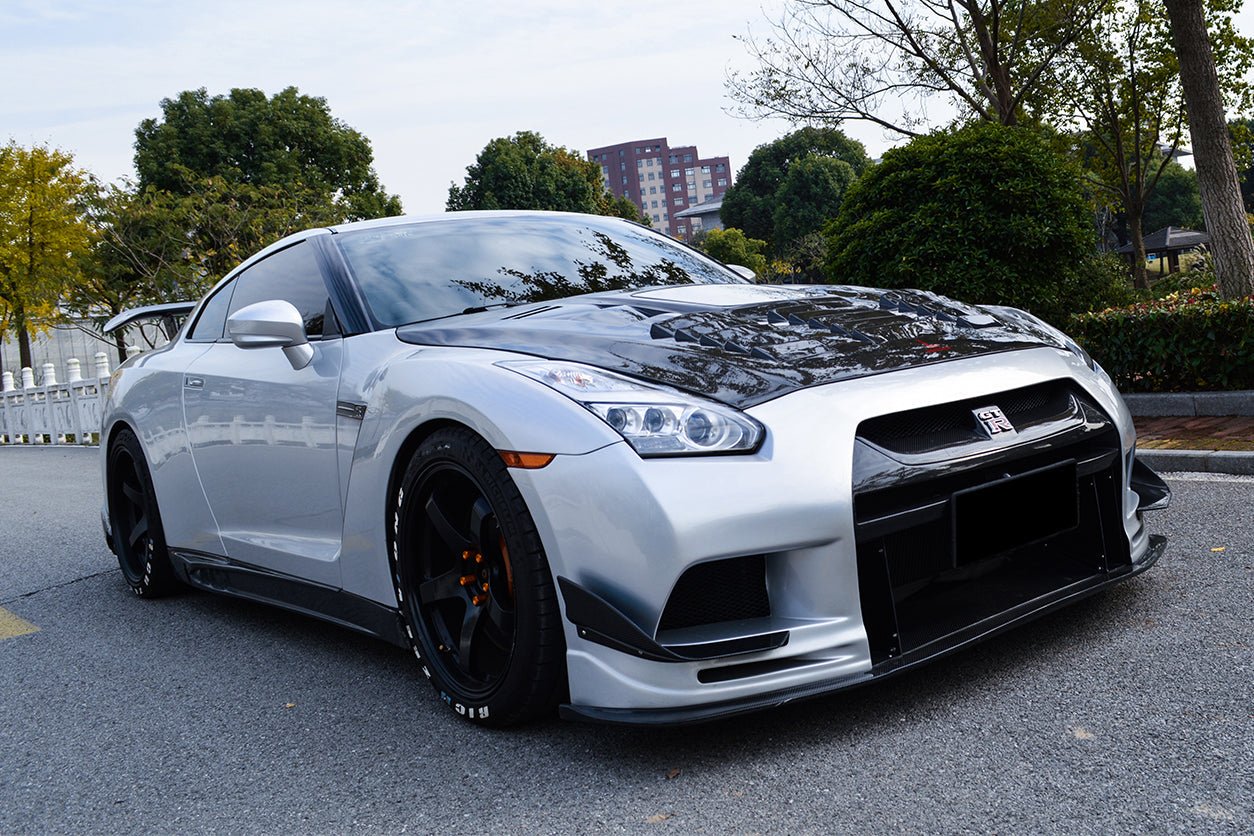 2008 - 2022 Nissan GTR R35 CBA/DBA TPR Style Partial Carbon Fiber Front Bumper