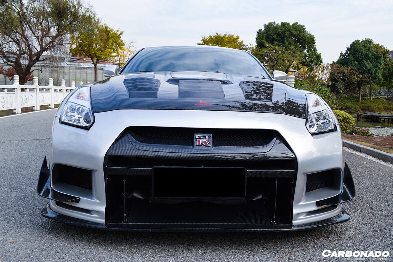 2008 - 2022 Nissan GTR R35 CBA/DBA TPR Style Partial Carbon Fiber Front Bumper