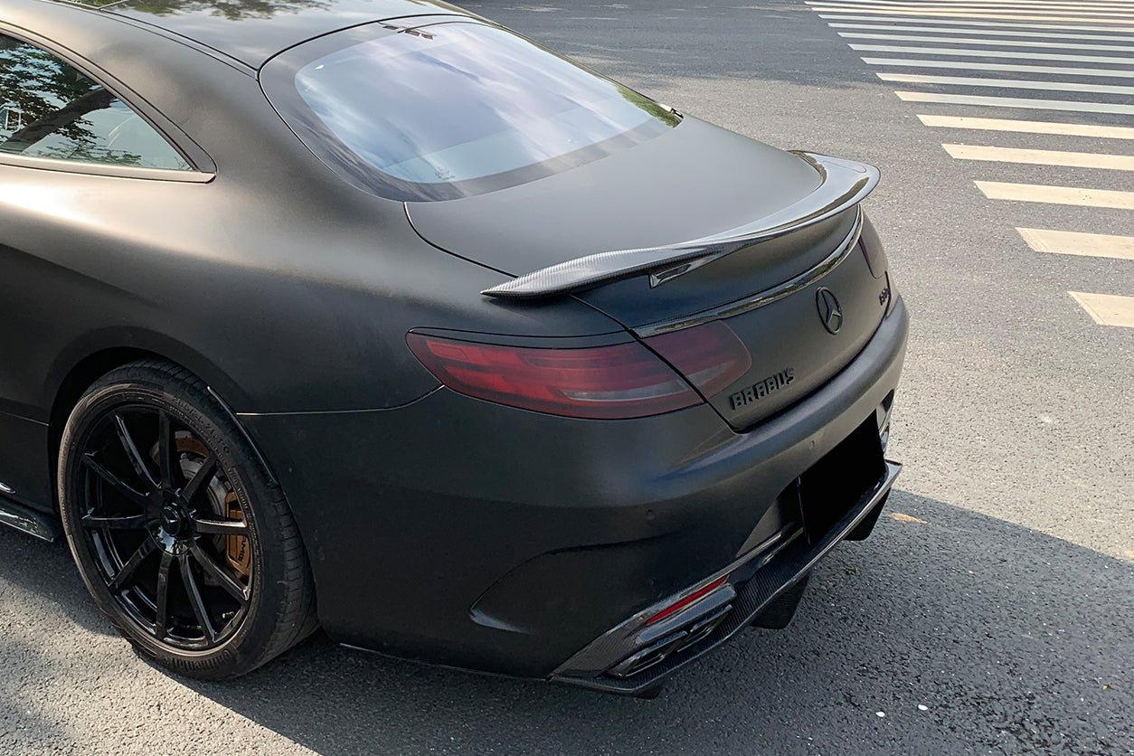2014 - 2021 Mercedes Benz S Class C217 Coupe RT Style Carbon Fiber Trunk Spoiler