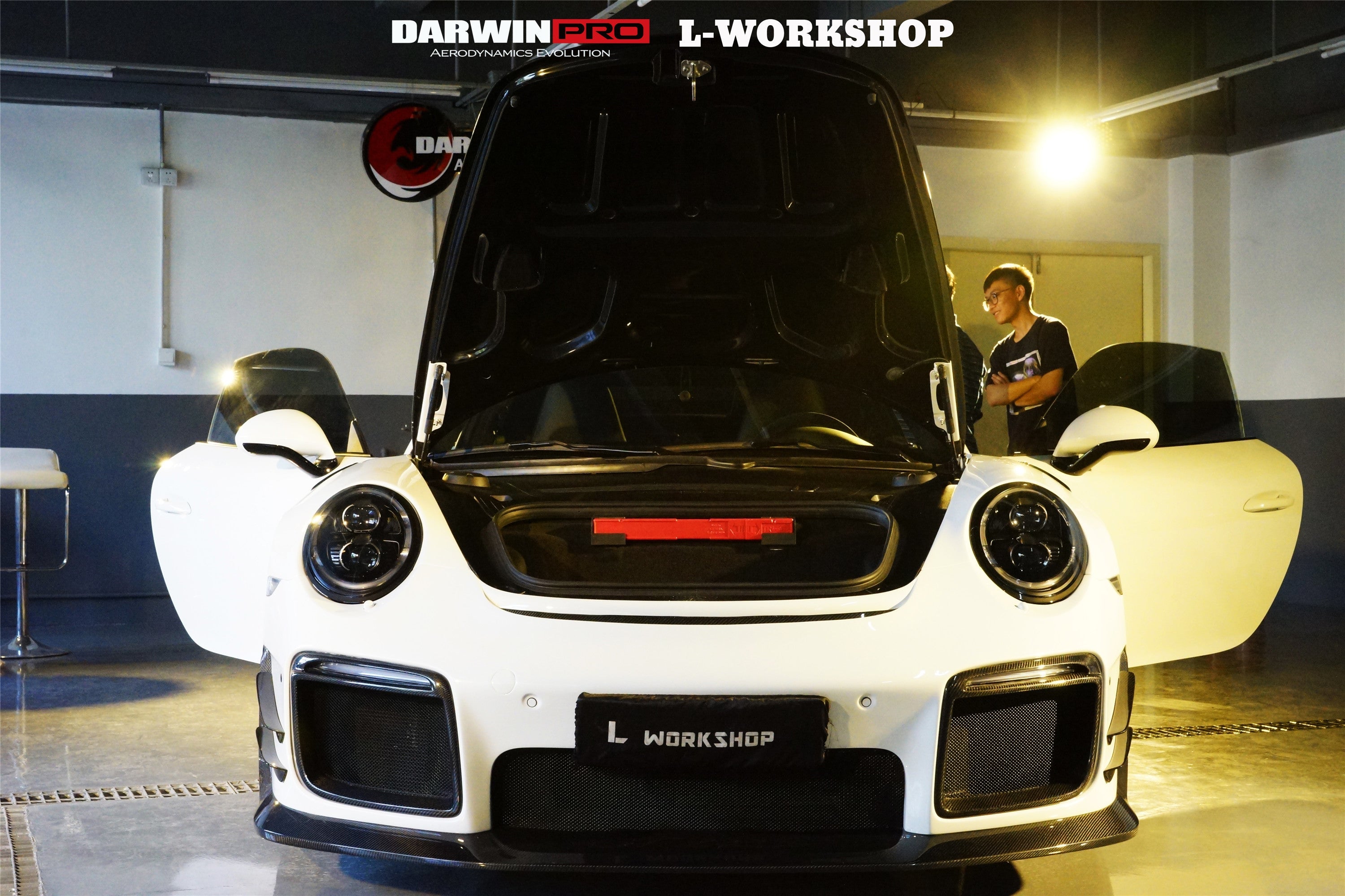 2013 - 2019 Porsche 911 991 Turbo S GT2RS Style Partial Carbon Fiber Front Bumper and Fender