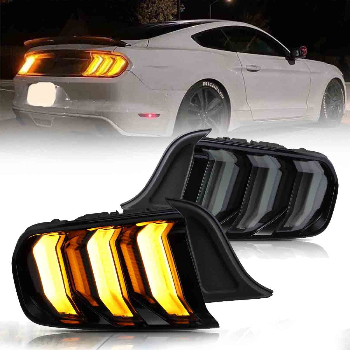 Ford Mustang S550 W/ 5 Modes Turn Signal LED Taillights 2015 - 2023