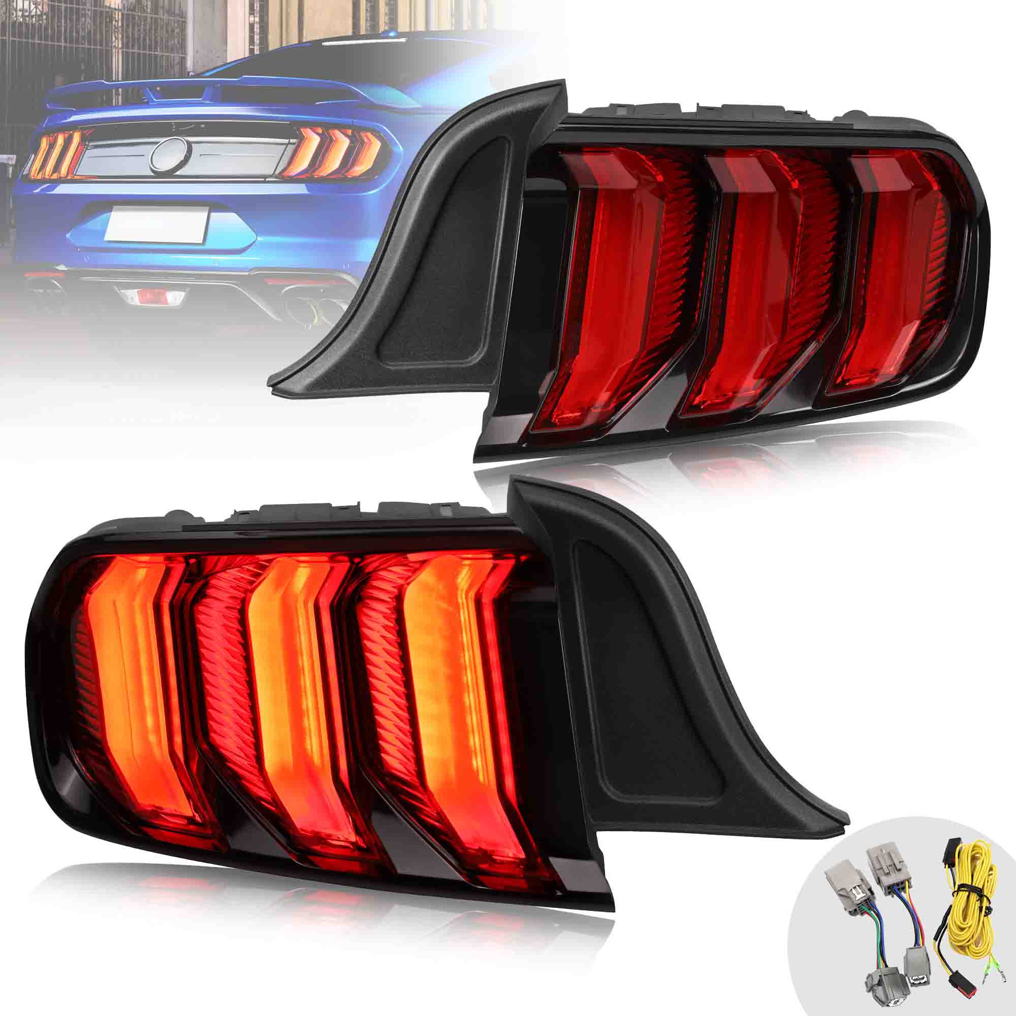 Ford Mustang S550 W/ 5 Modes Turn Signal LED Taillights 2015 - 2023