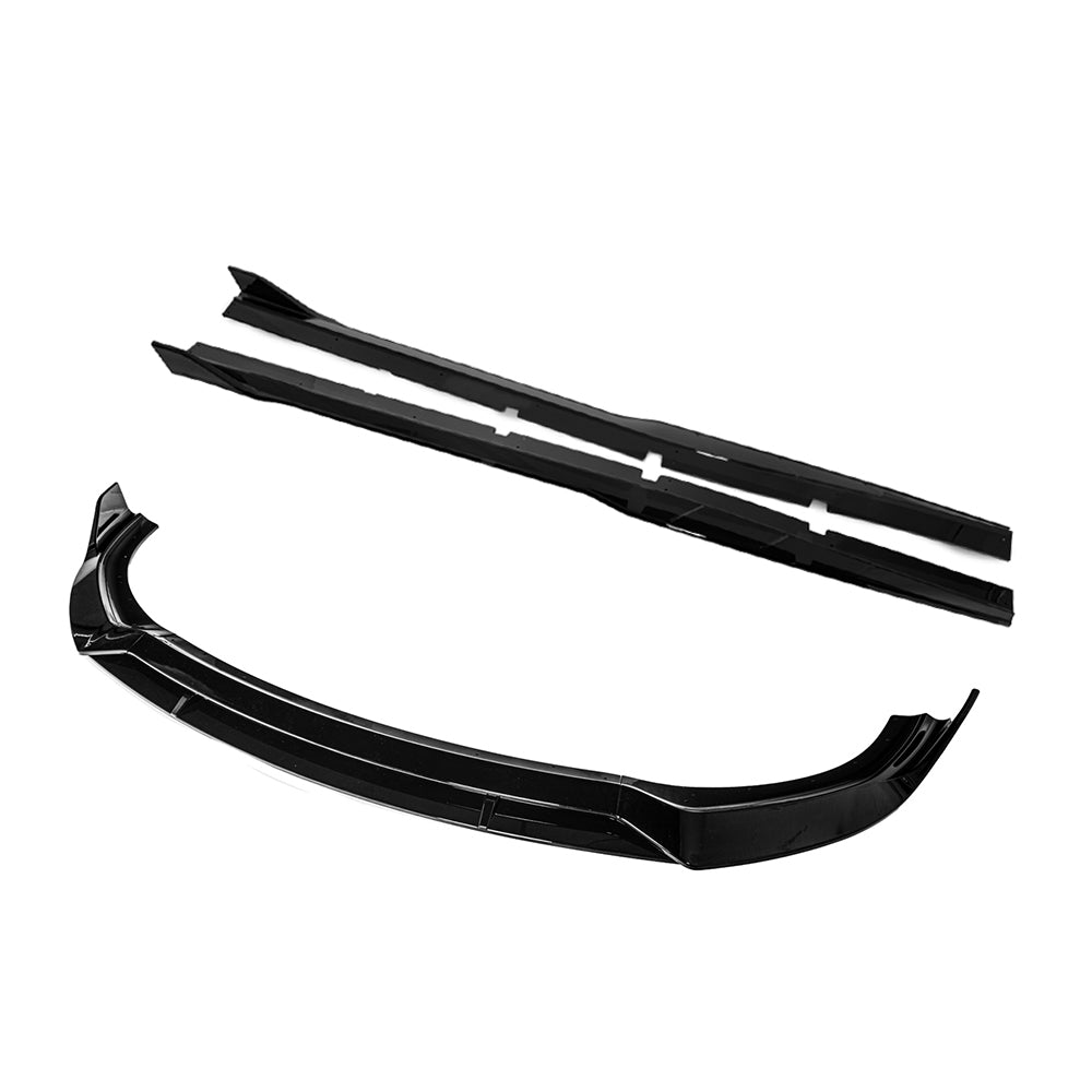 Dodge Charger LD SRT Performance Style Gloss Black Front Splitter Side Skirts Kit 2015-Up