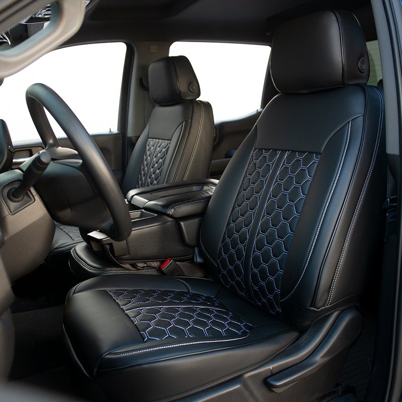 2019-up-chevrolet-silverado-custom-leather-interior-seat-coversCrew Cab | Double Cab W/ Standard Center Console