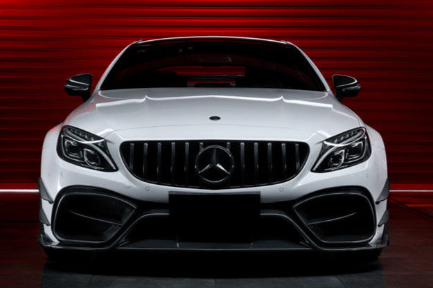 2015 - 2021 Mercedes Benz W205 C63 C63S AMG Coupe IMP Performance Partial Carbon Fiber Front Bumper With Grille & Canards