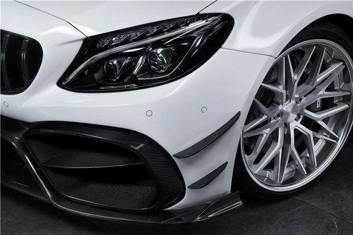 2015 - 2021 Mercedes Benz W205 C63 C63S AMG Coupe IMP Performance Partial Carbon Fiber Front Bumper With Grille & Canards