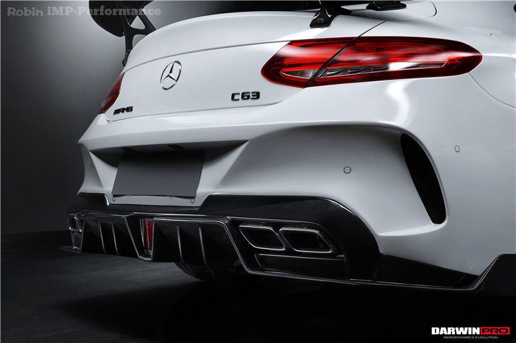 2015-2018 Mercedes Benz C-Class Coupe IMP Performance Partial Carbon Fiber Rear Bumper - DarwinPRO Aerodynamics