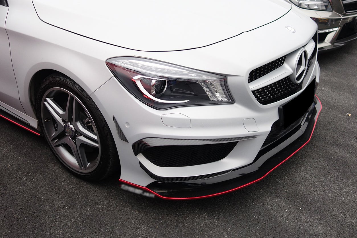 2013 - 2016 Mercedes Benz W117 CLA Sport / CLA45 AMG RZS Style Front Canards