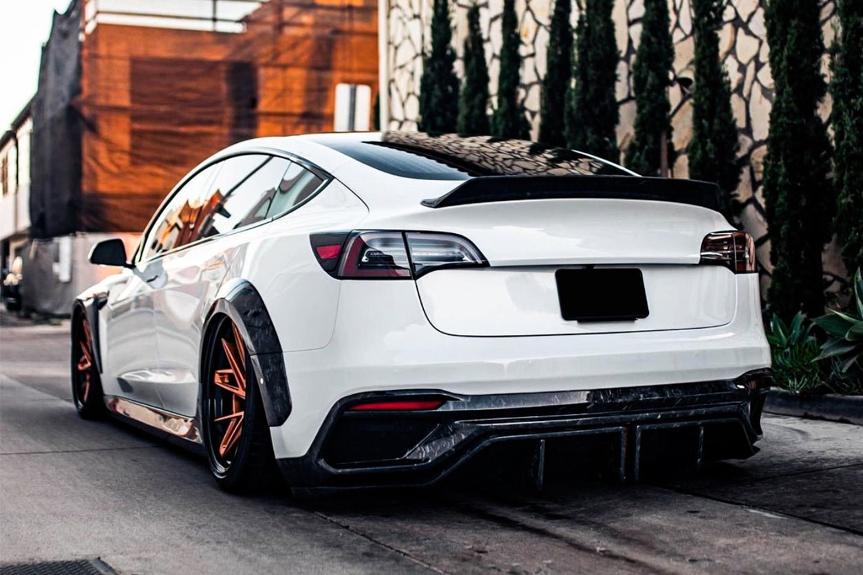 2021 - 2025 Tesla Model 3 IMP Performance Partial Carbon Fiber Rear Bumper