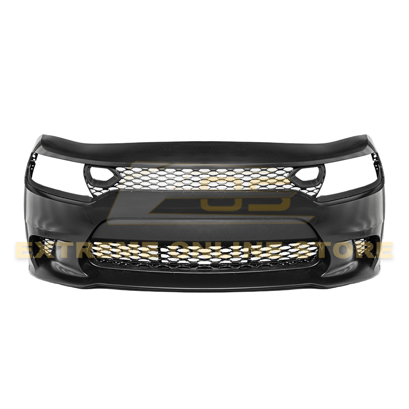 Dodge Charger LD SRT Hellcat Style Primed Black Front Bumper Conversion Kit 2015-Up