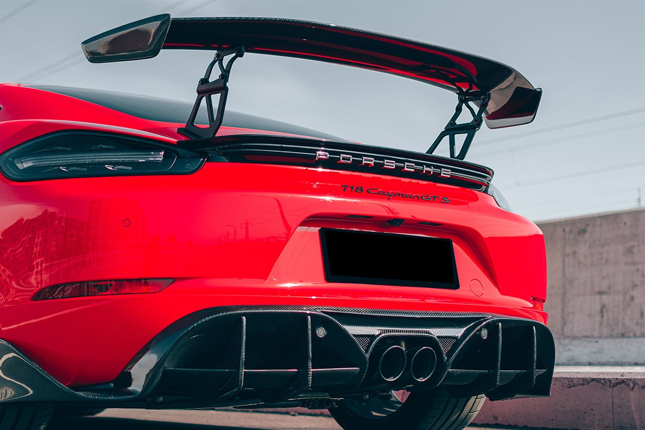 DarwinPRO 2016-2024 Porsche 718 Cayman & Boxster Stuttmate Carbon Fiber Rear Diffuser - DarwinPRO Aerodynamics