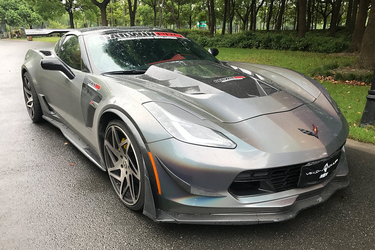 2013-2019 Corvette C7 Z51 Z06 Grandsport Carbon Fiber Front Lip with Winglets