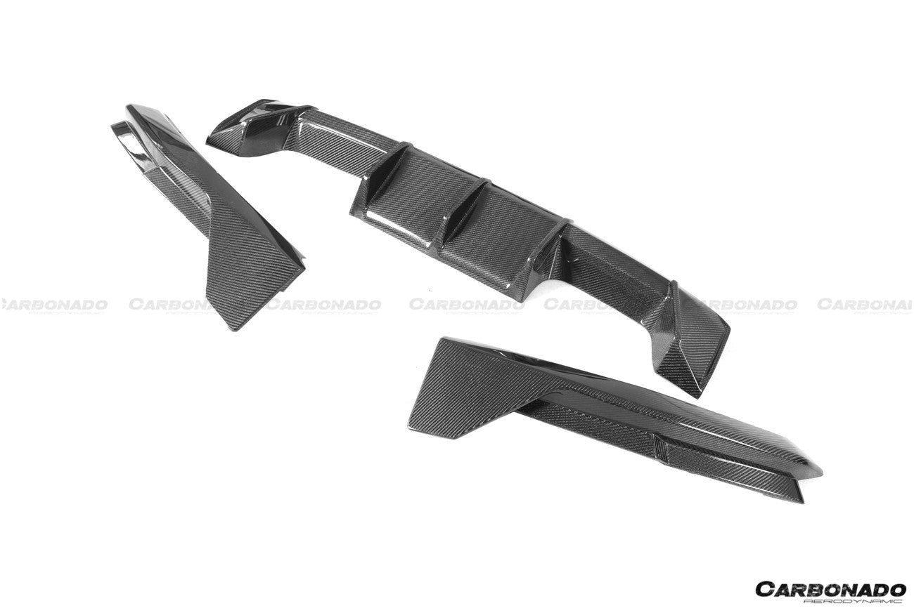 2021-2025 BMW M3 G80 MP Style Carbon Fiber Quad Rear Lip with Winglets