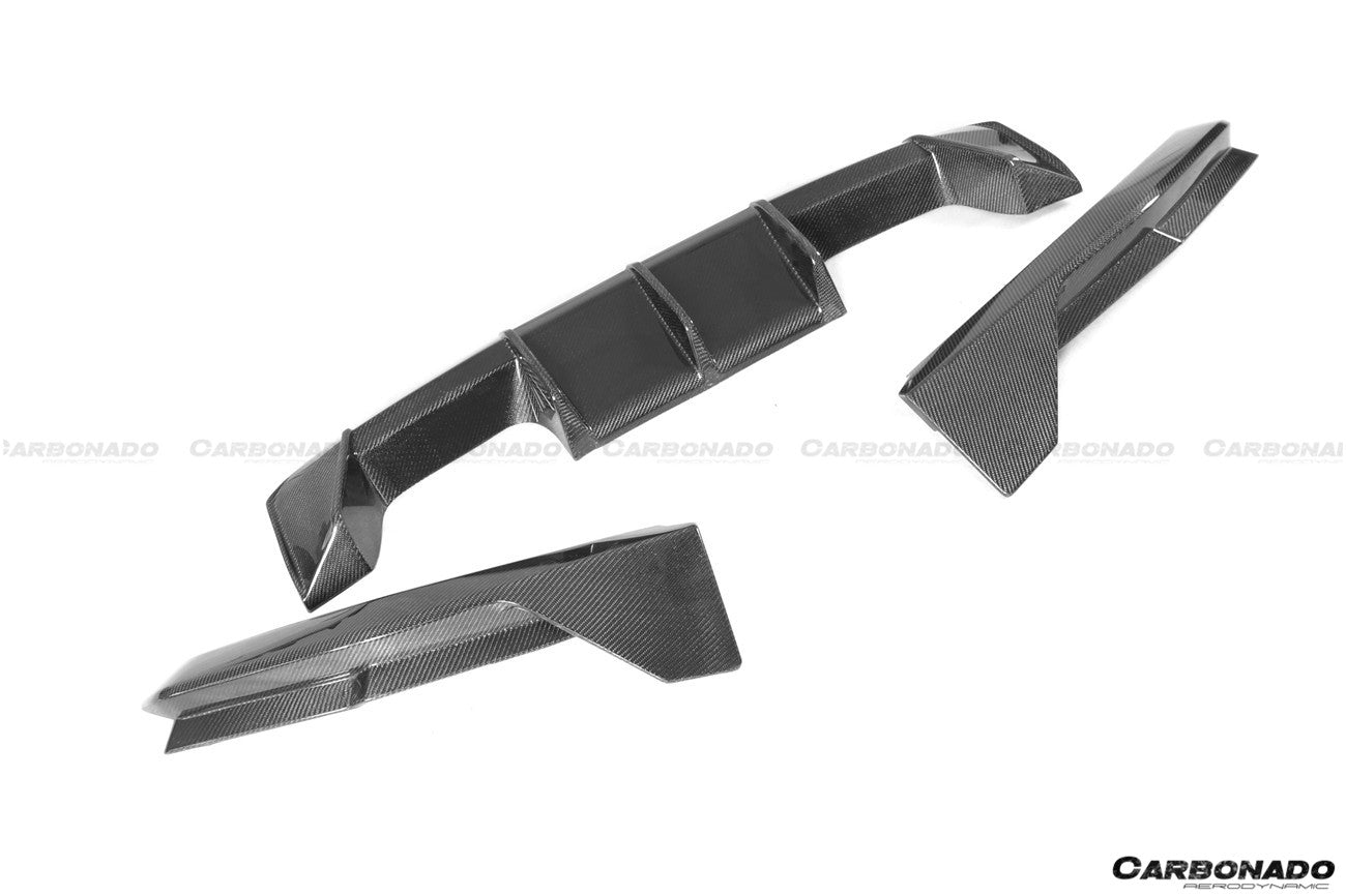 2021-2025 BMW M3 G80 MP Style Carbon Fiber Quad Rear Lip with Winglets
