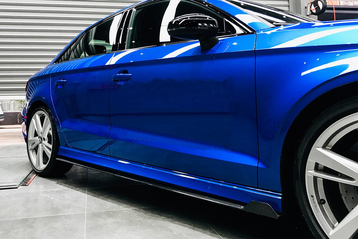 2019 - 2020 Audi RS3 BKSS Style Carbon Fiber Side Skirts Under Board