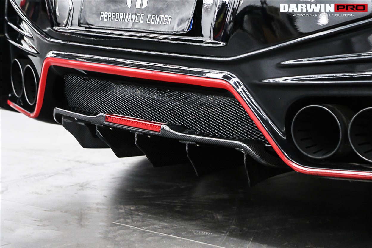 2012 - 2022 Nissan GTR R35 DBA & EBA NSM Style Carbon Fiber Rear Diffuser With canards & break light