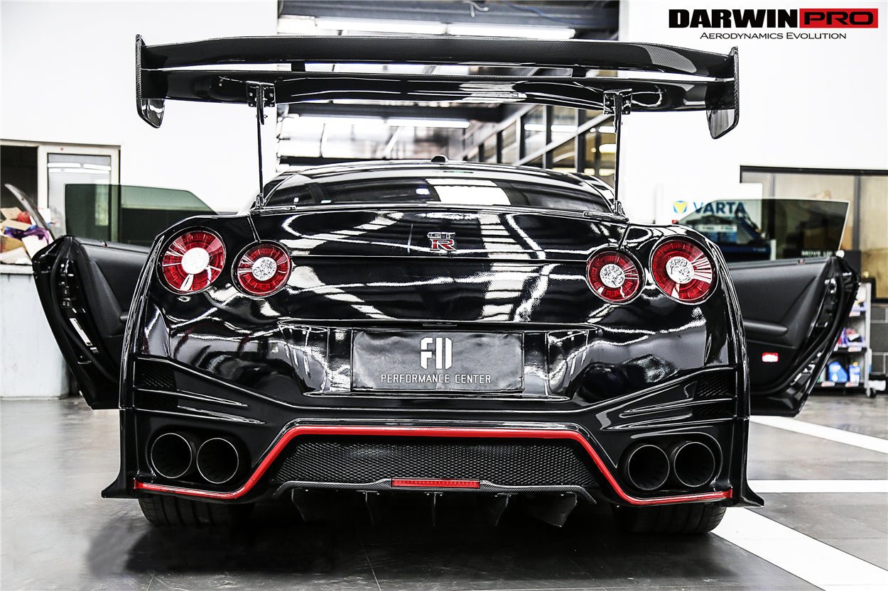 2012 - 2022 Nissan GTR R35 DBA & EBA NSM Style Carbon Fiber Rear Diffuser With canards & break light