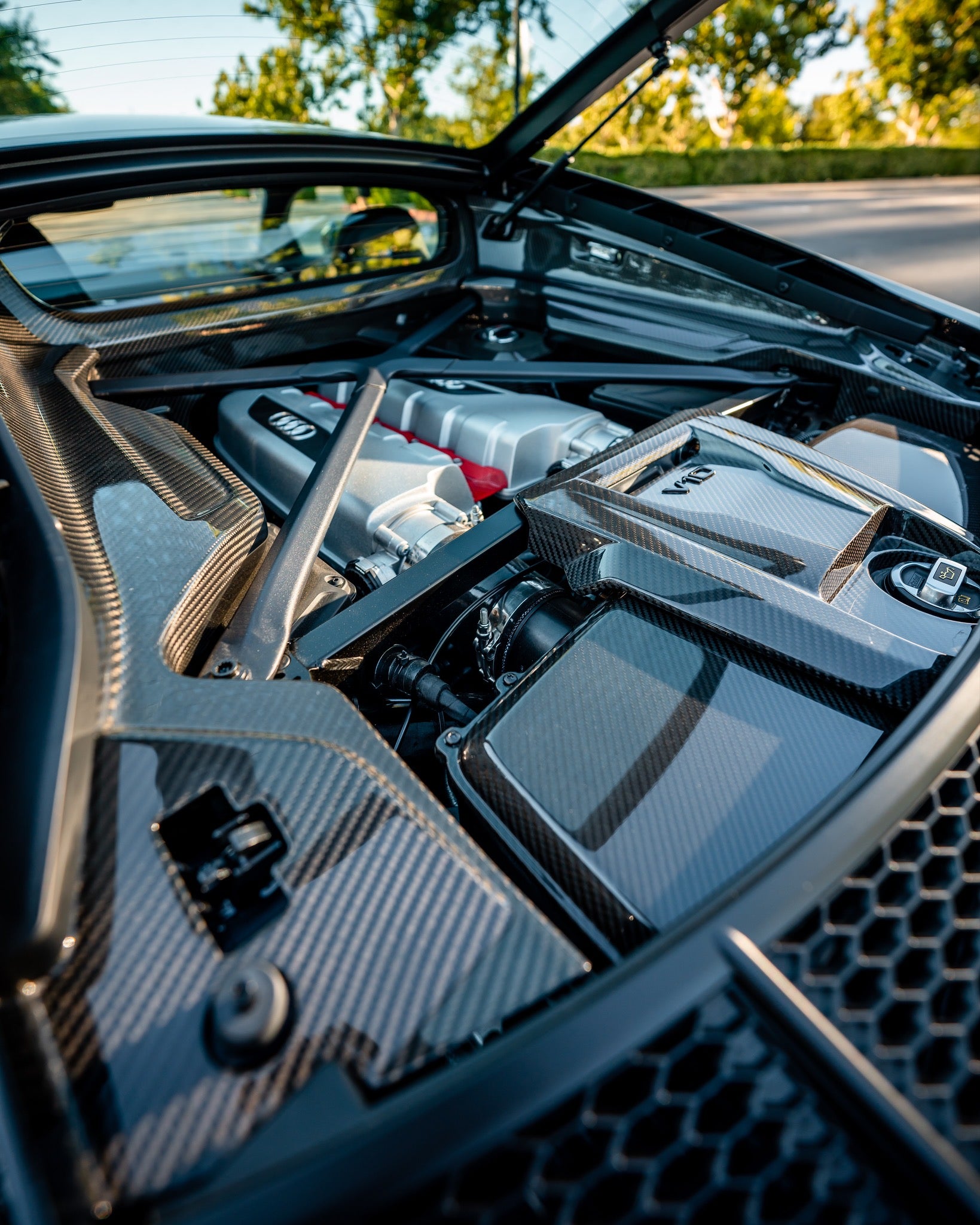 2017 - 2023 Audi R8 5 Piece Carbon Fiber Engine Bay Kit (Gen 2)